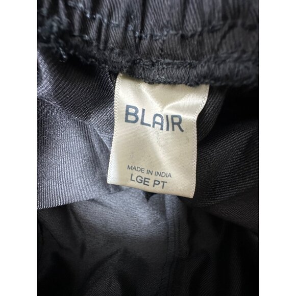 Blair Womens Black Elastic Waist Pants Large Cotton/Polyester Blend Pockets - Picture 4 of 8